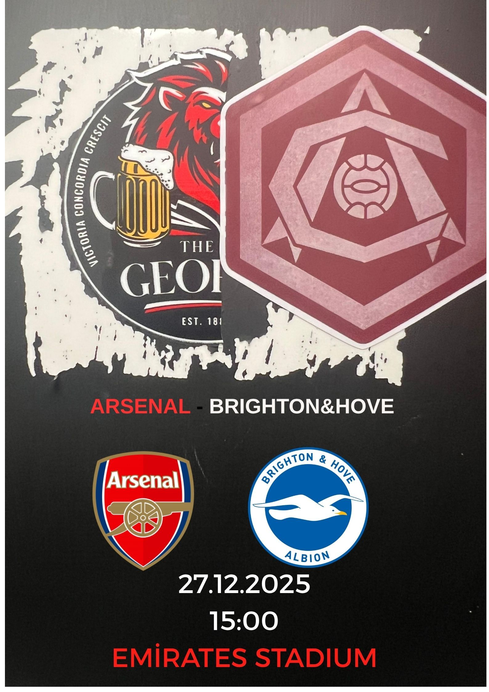 Arsenal vs Brighton & Hove Albion Screening